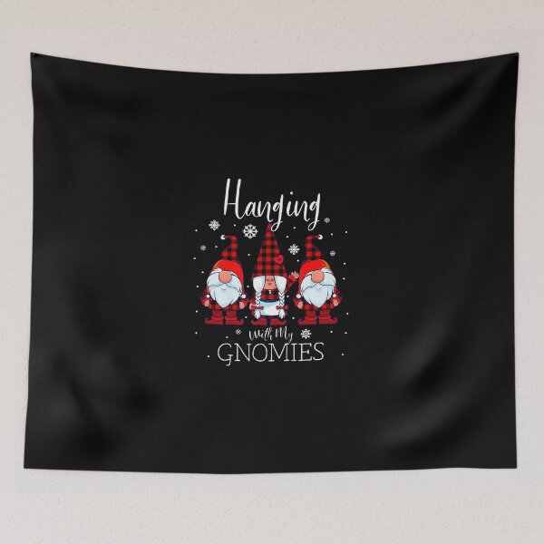 Item preview, Hanging With My Gnomies Christmas Buffalo Plaid Garden Gnome designed and sold by SamArtistbyAUS.