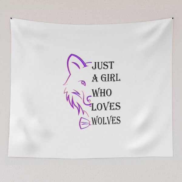 Item preview, Just A Girl Who Loves Wolves Essential Classic Sticker And Shirt Design designed and sold by Glike.