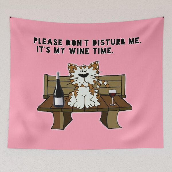 Item preview, No disturbance for Cat in  drinking wine designed and sold by aruvanita.