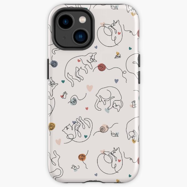 Lovely furballs of happiness in continuous line iPhone Tough Case