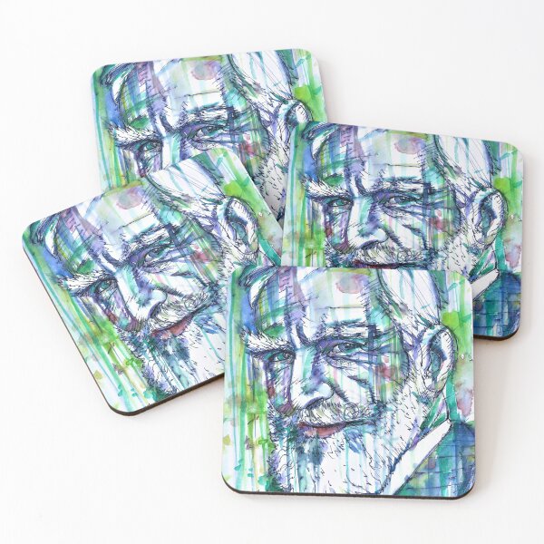 Item preview, GEORGE BERNARD SHAW watercolor and ink portrait designed and sold by lautir.