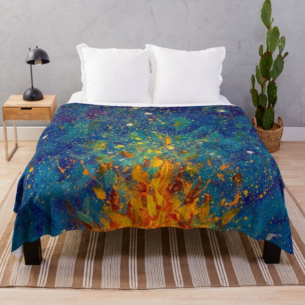 Item preview, Divine Flames - Fire Opal Embers + Midnight Blue Night Sky designed and sold by EscapistDecor.