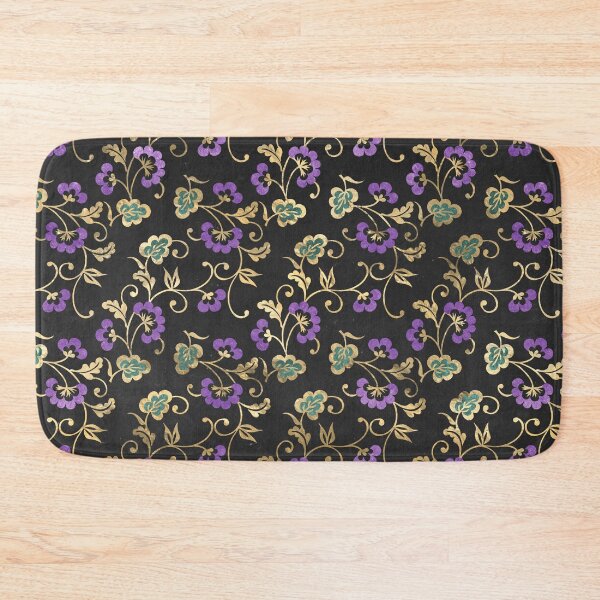 Item preview, Eastern Garden of Gold and Purple Flower Motifs designed and sold by WisdomInspired.