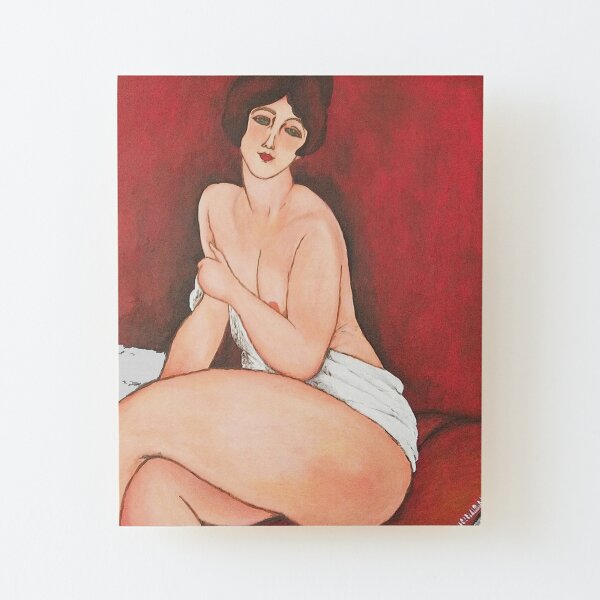 Desnudo en diván (Modigliani) Lámina montada de madera