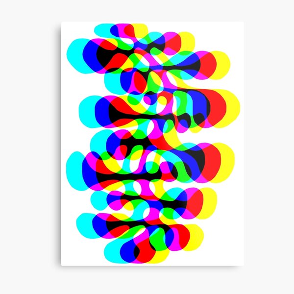 Blob Long CYMK Metal Print