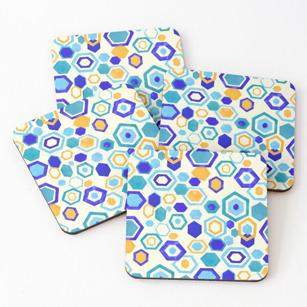 Item preview, Scattered Gouache Hexagons - Cream designed and sold by TigaTiga.