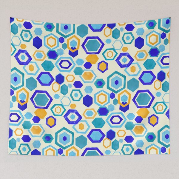 Item preview, Hexágonos Gouache Dispersos - Crema designed and sold by TigaTiga.