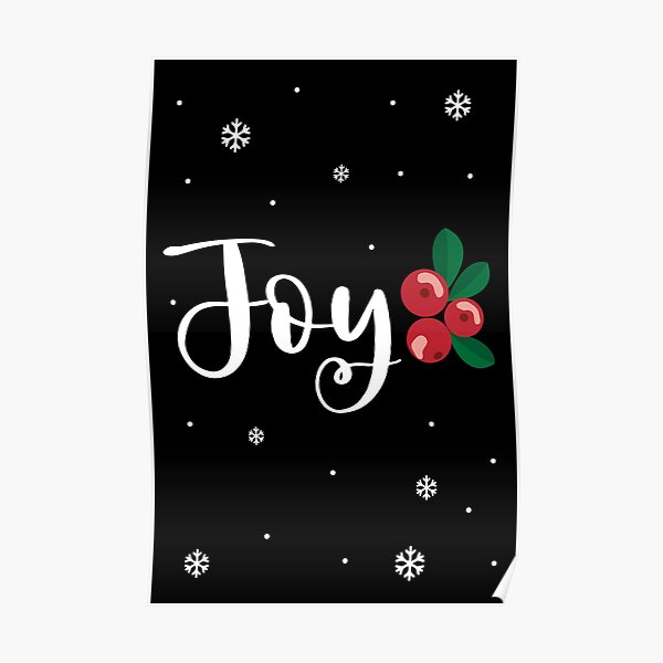 "Joy, Cute Minimalist Christmas Handwriting" Poster by Torch Redbubble