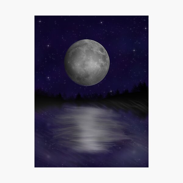 Item preview, Moon over lake designed and sold by Chronically-art.