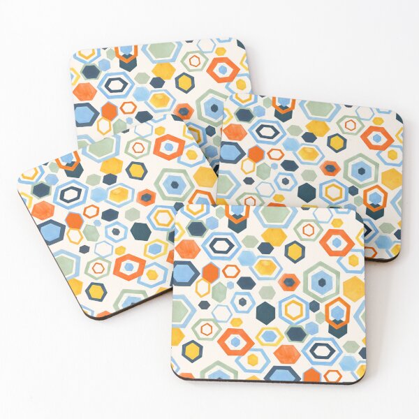 Item preview, Scattered Gouache Hexagons designed and sold by TigaTiga.