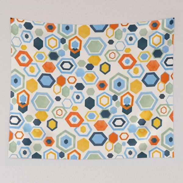 Item preview, Scattered Gouache Hexagons designed and sold by TigaTiga.