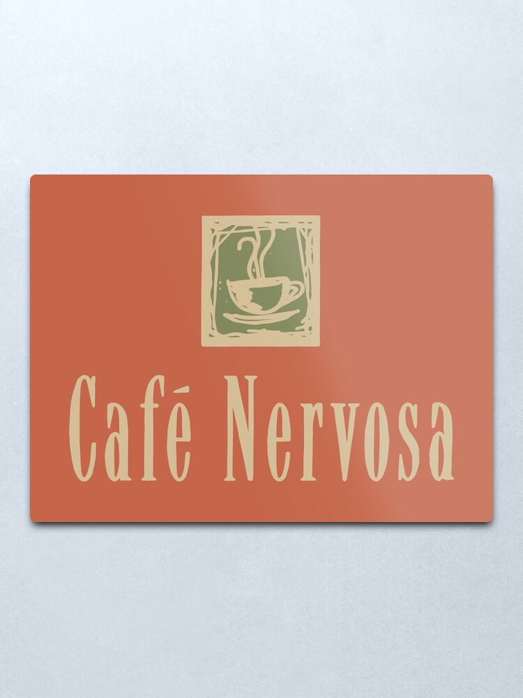 Alternate view of Cafe Nervosa sign – Frasier, Seattle Metal Print
