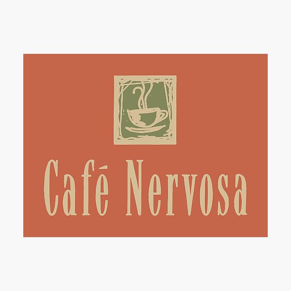 Cafe Nervosa sign – Frasier, Seattle Photographic Print