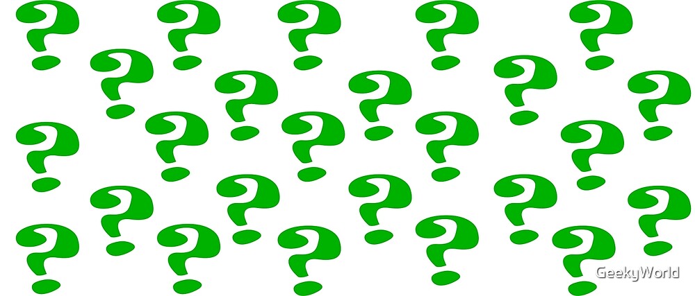 "Riddler Question marks" by GeekyWorld | Redbubble