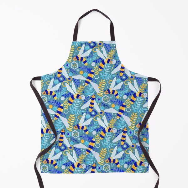 Item preview, Friendly Gouache Bees - Teal designed and sold by TigaTiga.
