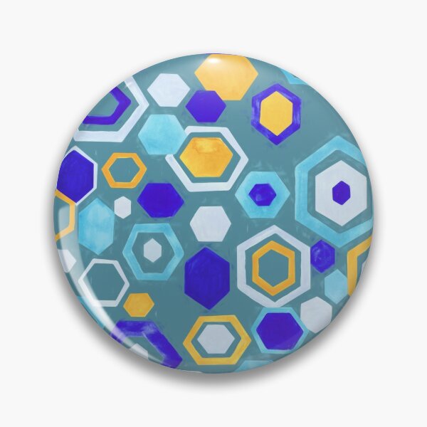 Item preview, Scattered Gouache Hexagons - Teal designed and sold by TigaTiga.