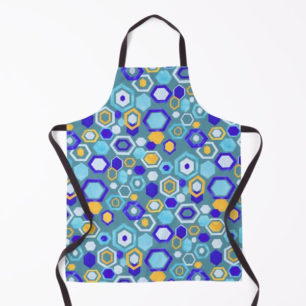 Item preview, Scattered Gouache Hexagons - Teal designed and sold by TigaTiga.