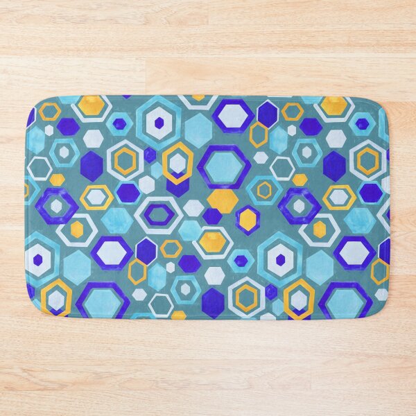Item preview, Scattered Gouache Hexagons - Teal designed and sold by TigaTiga.