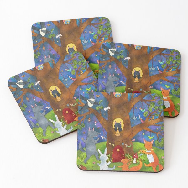 Item preview,  Cheerful animals are dancing in the forest. Vivid digital illustration. Cute illustration for the decor and design of posters, postcards, prints, stickers, invitations, textiles and stationery. designed and sold by Yovin11.