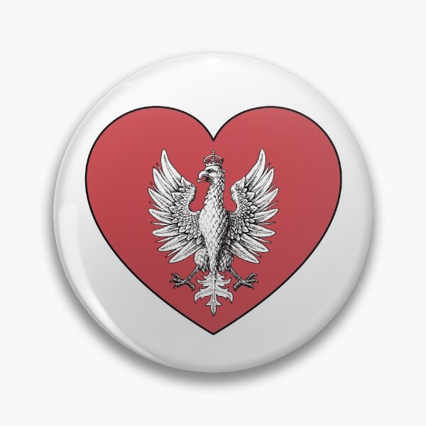 Item preview, I love Poland: Polish White Eagle Arm Coats - Polish Crest - Orzeł Biały - in Red Heart. designed and sold by Vintage-TM.