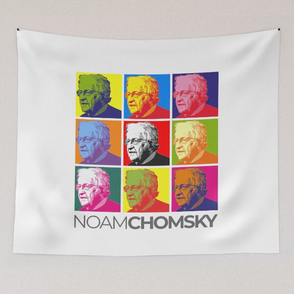 Item preview, Noam Chomsky pop-art poster portrait designed and sold by CMYKStudio.