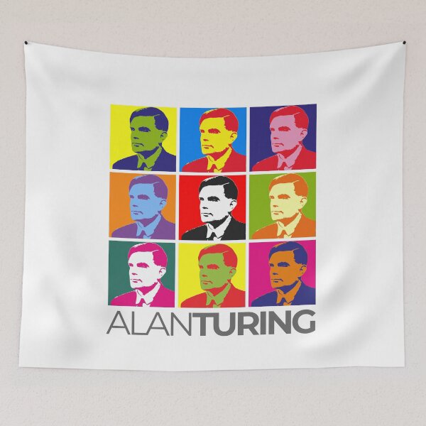 Item preview, Alan Turing pop-art portrait poster designed and sold by CMYKStudio.