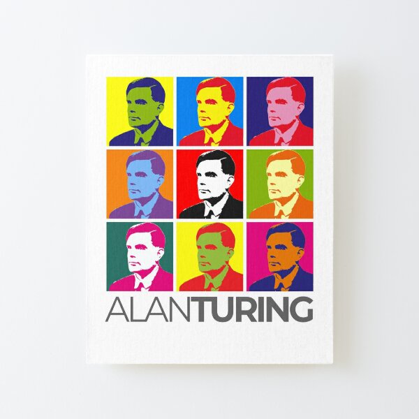 Alan Turing pop-art portrait poster Canvas Mounted Print