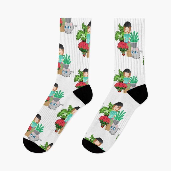 Aperçu de l'œuvre Dame mignonne de chat de plante | Maman plante folle créée et vendue par Yellow Coffee.