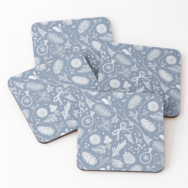Item preview, Winter Evergreens Pattern On Dark Blue designed and sold by karolfuldesigns.