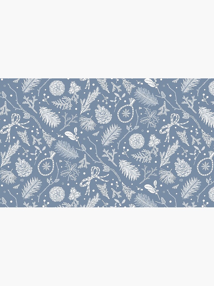 Thumbnail 4 of 4, Coffee Mug, Winter Evergreens Pattern On Dark Blue designed and sold by karolfuldesigns.