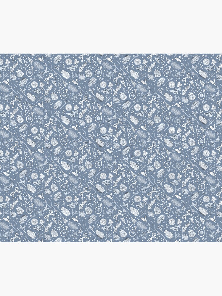 Thumbnail 3 of 3, Tapestry, Winter Evergreens Pattern On Dark Blue designed and sold by karolfuldesigns.