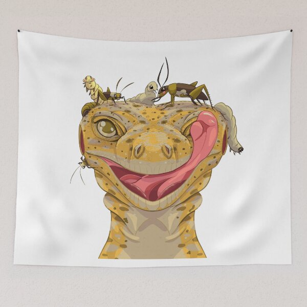 Item preview, Leopard Gecko & Cute Bugs - Wild Crown Art designed and sold by Shelleywebb.