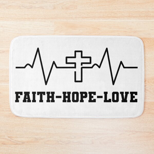 Item preview, Faith hope and love with heartbeat cross designed and sold by Solus Christus.