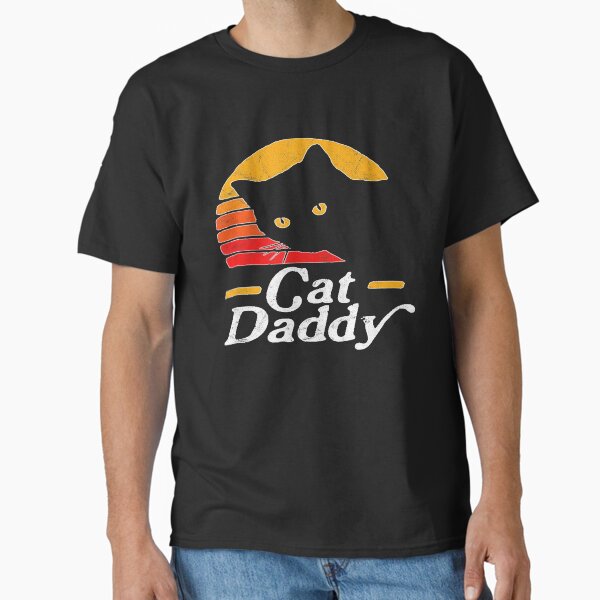 Item preview, Cat Daddy Shirt Vintage Eighties Style Cat Retro Distressed T-Shirt designed and sold by Hamo27.