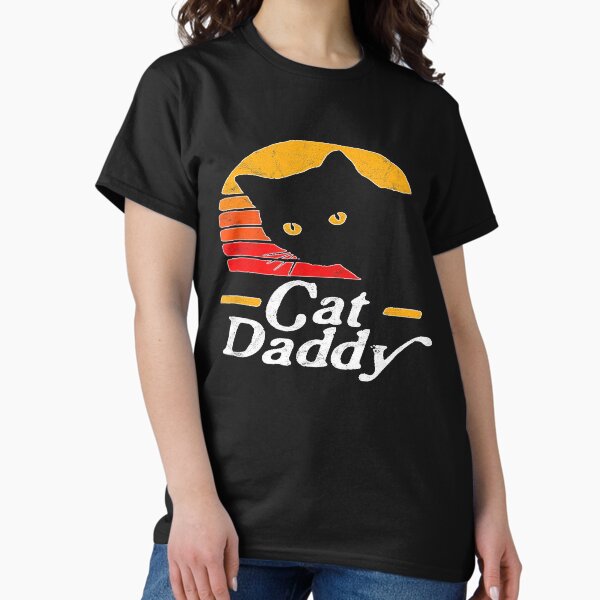 Item preview, Cat Daddy Shirt Vintage Eighties Style Cat Retro Distressed T-Shirt designed and sold by Hamo27.