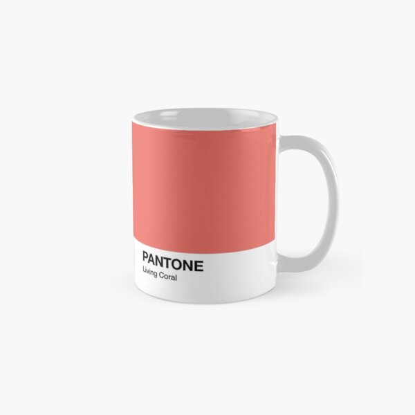 Coral vivo del color de Pantone. Color del año 2019. Taza clásica