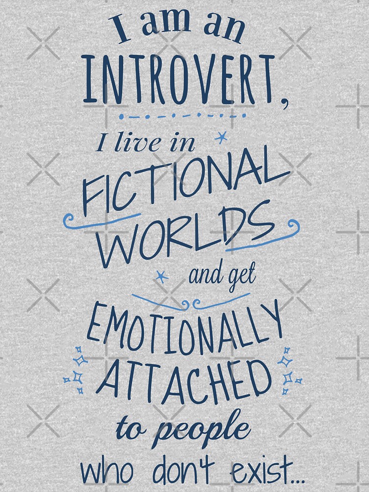 Thumbnail 3 of 3, Fitted T-Shirt, introvert, fictional worlds, fictional characters designed and sold by FandomizedRose.