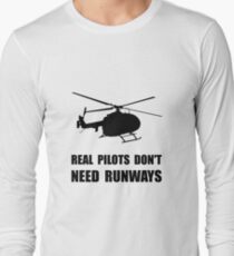 Helicopter Pilot Runways Long Sleeve T-Shirt