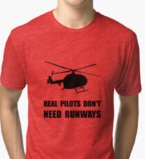 Helicopter Pilot Runways Tri-blend T-Shirt