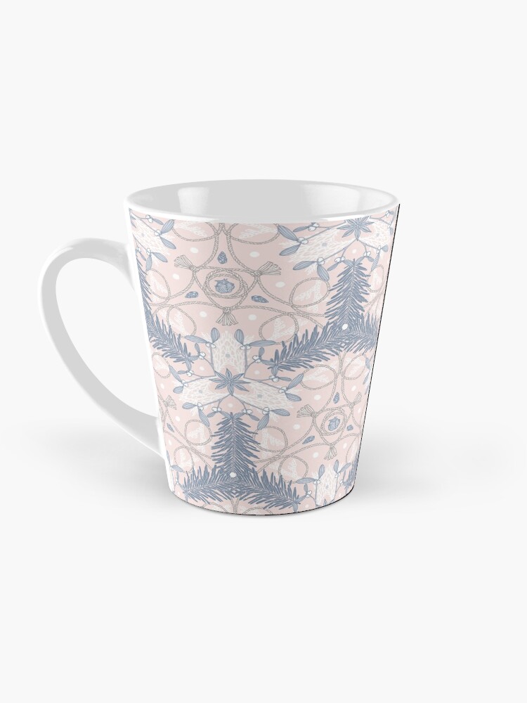 Thumbnail 3 of 4, Coffee Mug, Winter Evergreens - Mistletoe and Twine Pattern designed and sold by karolfuldesigns.