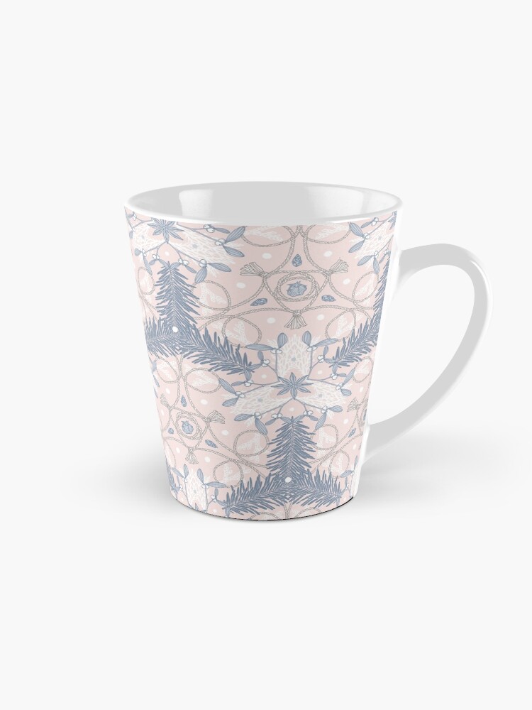 Thumbnail 1 of 4, Coffee Mug, Winter Evergreens - Mistletoe and Twine Pattern designed and sold by karolfuldesigns.