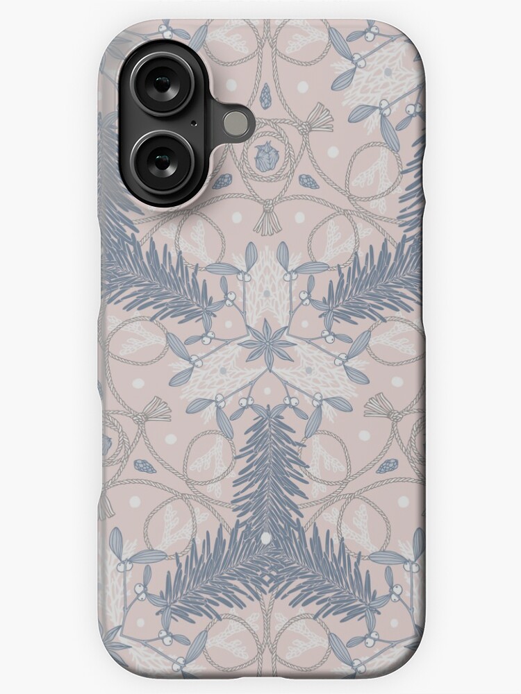 Thumbnail 1 of 4, iPhone Case, Winter Evergreens - Mistletoe and Twine Pattern designed and sold by karolfuldesigns.