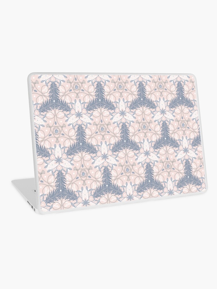 Thumbnail 1 of 2, Laptop Skin, Winter Evergreens - Mistletoe and Twine Pattern designed and sold by karolfuldesigns.