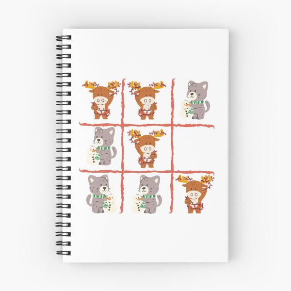 Item preview, Tic Tac Toe, cute moose and cat Christmas designed and sold by NomadMessenger.
