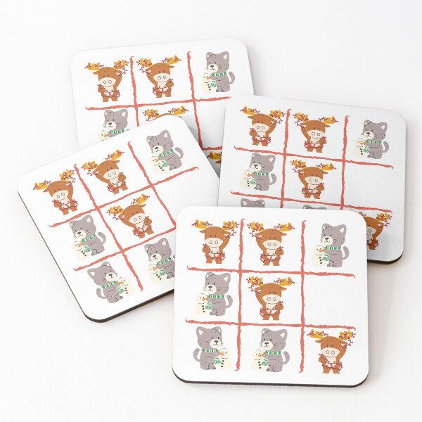 Item preview, Tic Tac Toe, cute moose and cat Christmas designed and sold by NomadMessenger.