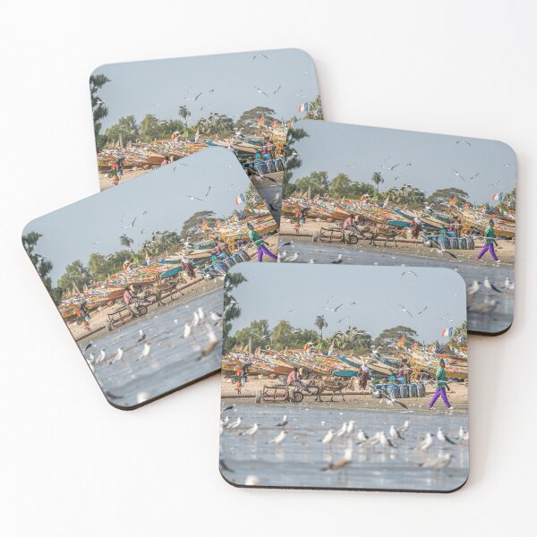 Item preview, Fishing boats on the beach, Gambia designed and sold by reisefoto.