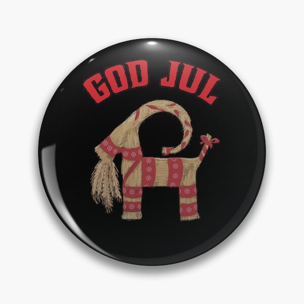 Item preview, God Jul Merry Christmas Julbock Straw Goat designed and sold by funnytshirtemp.