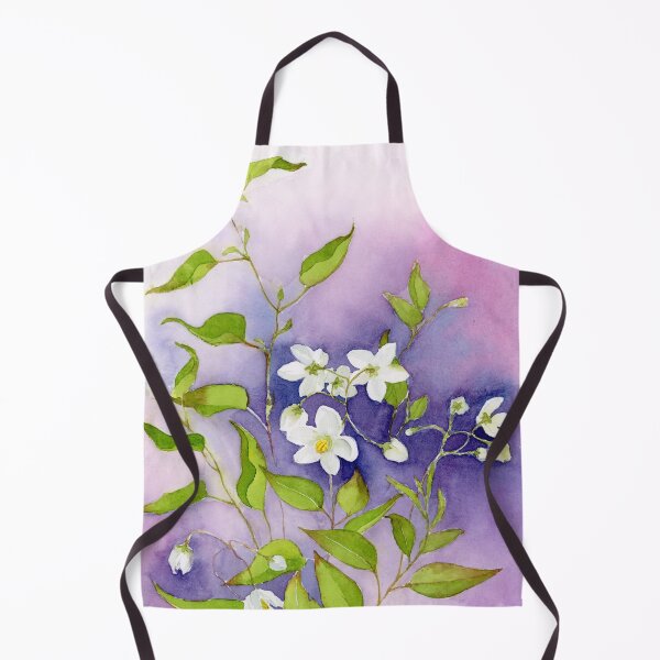 Item preview, White flowers against purple background designed and sold by LilacArtShop.