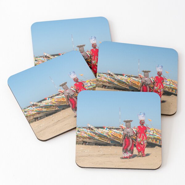 Item preview, Fishing boats on the beach in Gambia designed and sold by reisefoto.