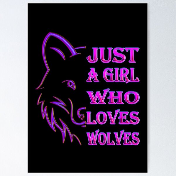 Item preview, Just A Girl Who Loves Wolves Essential Classic Sticker And Shirt Design designed and sold by Glike.